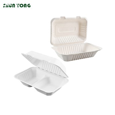 9x6 bagasse Clamshell